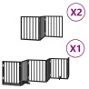Barrière pour chien porte pliable 12panneaux noir bois peuplier 570243570243