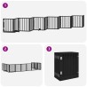 Barrière pour chien porte pliable 12panneaux noir bois peuplier 570243570243
