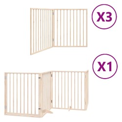Barrière pour chien porte pliable 10 panneaux bois de peuplier 570244570244