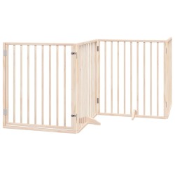 Barrière pour chien porte pliable 10 panneaux bois de peuplier 570244570244
