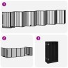 Barrière pour chien porte pliable 12panneaux noir bois peuplier 570245570245