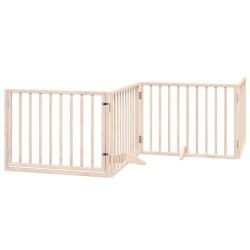 Barrière pour chien avec porte pliable 6 panneaux bois peuplier 570247570247