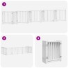 Barrière pour chien porte pliable 9panneaux blanc bois peuplier 570248570248