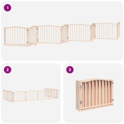 Barrière pour chien porte pliable 8 panneaux bois de peuplier 570250570250