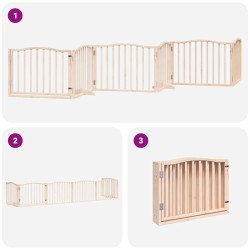 Barrière pour chien avec porte pliable 6 panneaux bois peuplier 570251570251