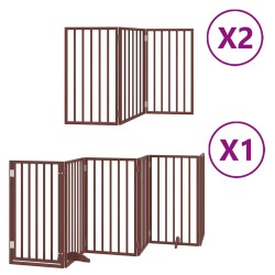 Barrière pour chien porte pliable 12 panneaux bois de peuplier 570252570252