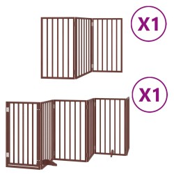 Barrière pour chien porte pliable 9 panneaux bois de peuplier 570254570254