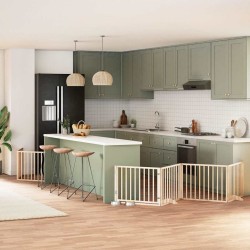 Barrière pour chien porte pliable 8 panneaux bois de peuplier 570255570255