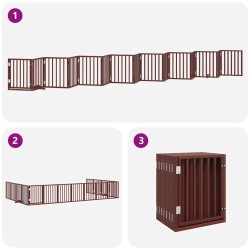 Barrière pour chien porte pliable 15 panneaux bois de peuplier 570256570256