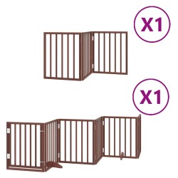 Barrière pour chien porte pliable 9 panneaux bois de peuplier 570257570257