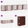Barrière pour chien porte pliable 9 panneaux bois de peuplier 570257570257