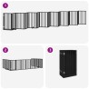 Barrière pour chien porte pliable 15panneaux noir bois peuplier 570258570258
