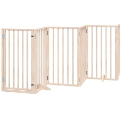 Barrière pour chiens avec porte pliable 9panneaux bois peuplier 570259570259