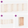 Barrière pour chiens avec porte pliable 9panneaux bois peuplier 570259570259