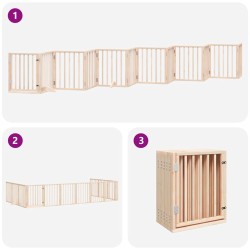 Barrière pour chien porte pliable 12 panneaux bois de peuplier 570260570260