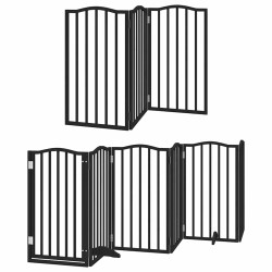 Barrière pour chien porte pliable 9 panneaux noir bois peuplier 570261570261