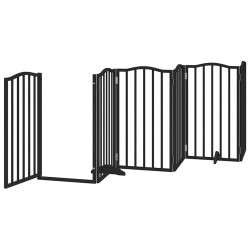 Barrière pour chien porte pliable 9 panneaux noir bois peuplier 570261570261