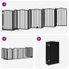 Barrière pour chien porte pliable 9 panneaux noir bois peuplier 570261570261