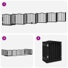 Barrière pour chien porte pliable 12panneaux noir bois peuplier 570262570262