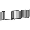 Barrière pour chien porte pliable 9 panneaux noir bois peuplier 570264570264