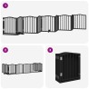 Barrière pour chien porte pliable 9 panneaux noir bois peuplier 570264570264