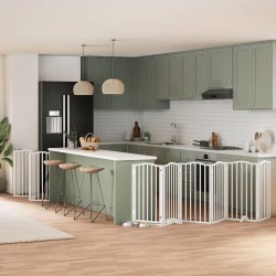 Barrière pour chien porte pliable 15 panneaux bois de peuplier 570265570265