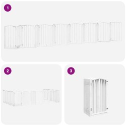 Barrière pour chien porte pliable 15 panneaux bois de peuplier 570265570265