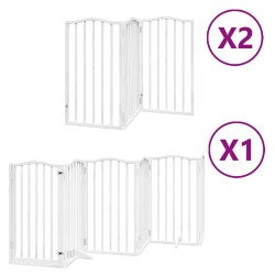 Barrière pour chien porte pliable 12 panneaux bois de peuplier 570266570266