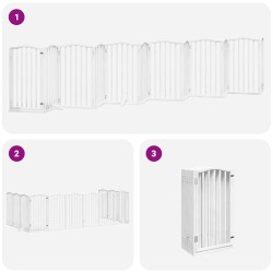 Barrière pour chien porte pliable 12 panneaux bois de peuplier 570266570266