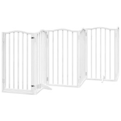 Barrière pour chien porte pliable 9panneaux blanc bois peuplier 570267570267