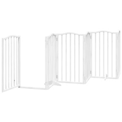Barrière pour chien porte pliable 9panneaux blanc bois peuplier 570267570267