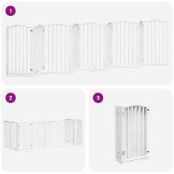 Barrière pour chien porte pliable 9panneaux blanc bois peuplier 570267570267