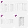 Barrière pour chien porte pliable 9panneaux blanc bois peuplier 570267570267