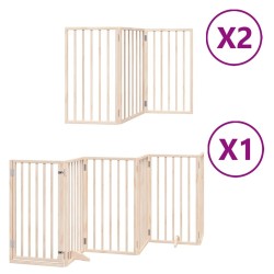 Barrière pour chien porte pliable 12 panneaux bois de peuplier 570268570268
