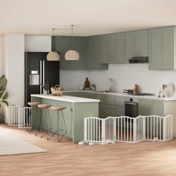 Barrière pour chien porte pliable 12 panneaux bois de peuplier 570269570269