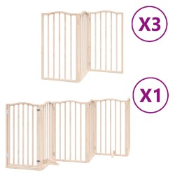 Barrière pour chien porte pliable 15 panneaux bois de peuplier 570270570270