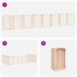Barrière pour chien porte pliable 15 panneaux bois de peuplier 570270570270