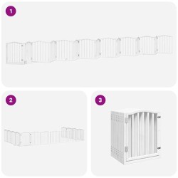 Barrière pour chien porte pliable 15 panneaux bois de peuplier 570271570271