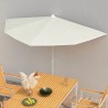 Demi-parasol de jardin avec mât 180x90 cm sable 570272570272