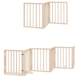 Barrière pour chiens avec porte pliable 9panneaux bois peuplier 570277570277