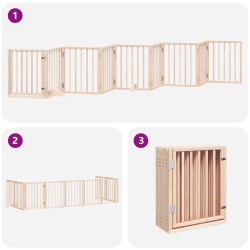 Barrière pour chiens avec porte pliable 9panneaux bois peuplier 570277570277