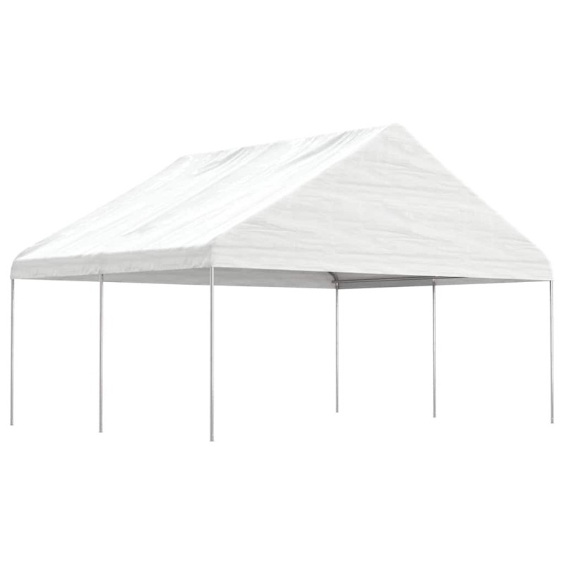 Belvédère avec toit blanc 4,46x5,88x3,75 m polyéthylène 570278570278
