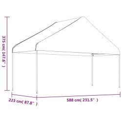 Belvédère avec toit blanc 4,46x5,88x3,75 m polyéthylène 570278570278