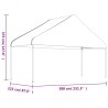 Belvédère avec toit blanc 4,46x5,88x3,75 m polyéthylène 570278570278