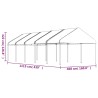 Belvédère avec toit blanc 11,15x4,08x3,22 m polyéthylène 570279570279