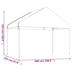 Belvédère avec toit blanc 11,15x4,08x3,22 m polyéthylène 570279570279