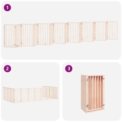 Barrière pour chien porte pliable 15 panneaux bois de peuplier 570281570281