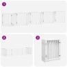 Barrière pour chien porte pliable 9panneaux blanc bois peuplier 570282570282