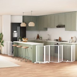 Barrière pour chien porte pliable 15 panneaux bois de peuplier 570284570284