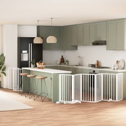 Barrière pour chien porte pliable 12 panneaux bois de peuplier 570285570285